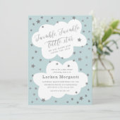 きらきら星の青いベビーシャワー 招待状 (スタンド正面)