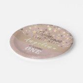 きらきら星の1歳誕生日ガール ペーパープレート (アングル)