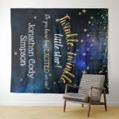 きらきら星空 ネイビー ゴールド ギャラクシー ベビーシャワー タペストリー (インサイチュ(横))