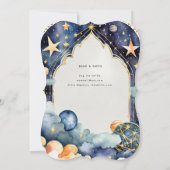 きらきら星 お誕生日おめでとう 赤ちゃん歓迎会 女の子 招待状 (裏面)