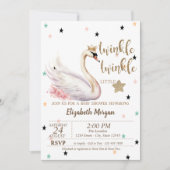 きらきら星, スワン フラワー ベビー シャワー 招待状 (正面)