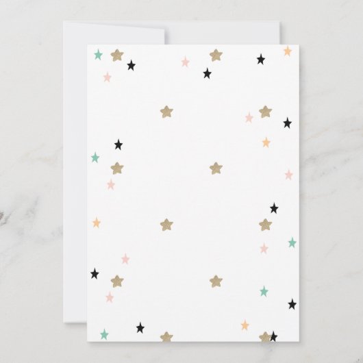 きらきら星、テディベア ムーンスター ベビーシャワー 招待状 (裏面)