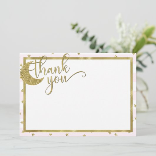 きらきら星 ピンクゴールド ありがとうカード 招待状 (スタンド正面)