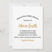 きらきら星 ピンクゴールド ベビーシャワー 招待状 (裏面)