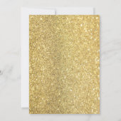 きらきら星 ブラック ゴールドグリッター クマ 赤ちゃんのお祝い 招待状 (裏面)