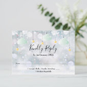 きらきら星　性別問わず楽しめる冬のベイビーシャワー 出欠カード (スタンド正面)