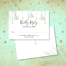 きらきら星 男女兼用ベビーシャワー 出欠カード