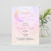 きらきら星 赤ちゃんの女の子 ベビーシャワー 招待状 (スタンド正面)