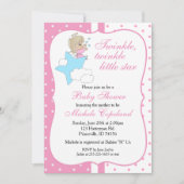 きらきら星 - 赤ちゃんの女の子 招待状 (正面)