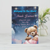 "きらきら星 赤ちゃん男の子の招待状" 招待状 (スタンド正面)