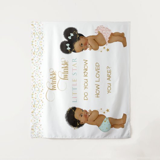 きらきら星 赤ちゃん 性別問わず エスニック タペストリー (正面)