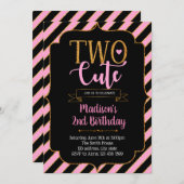 きらきら私2人かわいいパーティーの招待状 招待状 (正面/裏面)