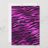 きらきら紫のタイガー ストライプ ブライズメイド パーティー 招待状 (裏面)