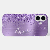 きらきら紫のホイル ガーリーな名前 Case-Mate iPhoneケース (裏面 (横))