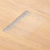 きらきら縁のシルバー テキスト ファースト ホーリー コミュニオン アクリル招待状 (レイダウン)