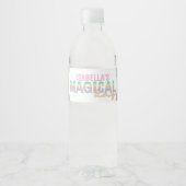 きらきら虹のユニコーン魔法の ペットボトルラベル (正面)