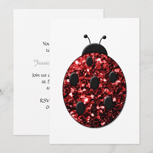 きらきら赤い輝き レディバグ オーダーメイド 招待状 (正面/裏面)
