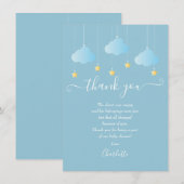 きらきら赤ちゃん男の子シャワー感謝の詩 サンキューカード (正面/裏面)