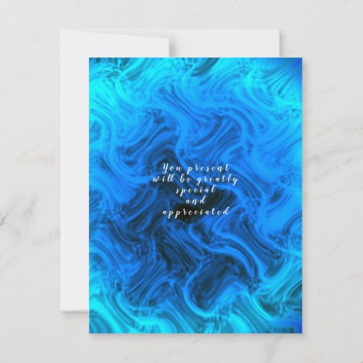 きらきら輝くクラウン グラデーションアクア招待状 招待状 (裏面)