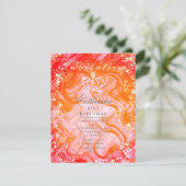 きらきら輝くクラウン グラデーション オレンジ ピンク 誘導メッセージ 招待状 (スタンド正面)