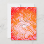 きらきら輝くクラウン グラデーション オレンジ ピンク 誘導メッセージ 招待状 (裏面)