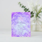 きらきら輝くクラウン グラデーション パープル ご招待 招待状 (スタンド正面)