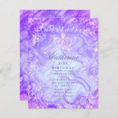 きらきら輝くクラウン グラデーション パープル ご招待 招待状 (正面/裏面)