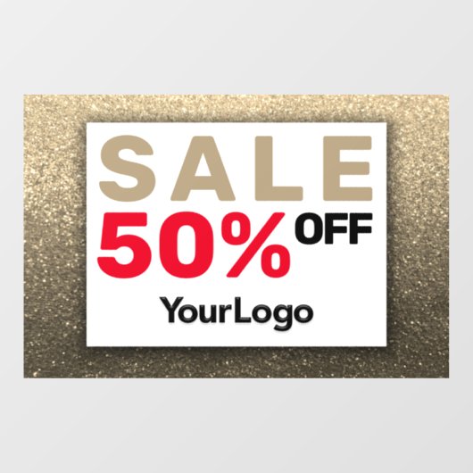 きらきら輝くグリッター セール サイン 小規模ビジネスオーナー ウィンドウサイン (シート)