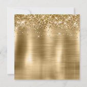 きらきら輝くゴールドのメタリックホイル風 50歳の誕生日 招待状 (裏面)