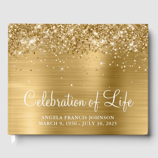 きらきら輝くゴールドホイルライフセレブレーション ゲストブック (正面)