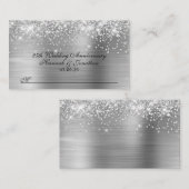 きらきら輝くシルバー 25周年結婚記念日 プレイスカード (正面/裏面)