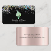 きらきら輝くホイップカラフルなコンフェッティ, ブラック 名刺 (正面/裏面)