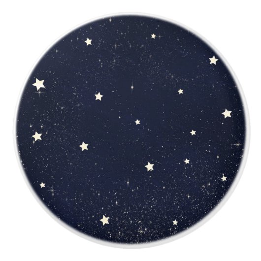 きらきら輝く星　星空　天体　夜 セラミックノブ (正面)