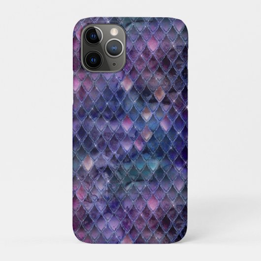 きらきら輝く紫のオンブル & グリッター ドラゴン スケール Case-Mate iPhoneケース (裏)