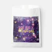 きらきら輝く紫の冬のワンダーランド　楽しいクリスマスを！ フェイバーバッグ (正面)