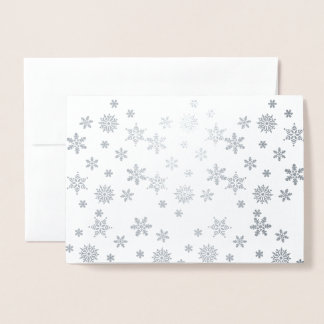 きらきら輝く銀の雪の結晶 箔カード