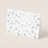 きらきら輝く銀の雪の結晶 箔カード (正面)
