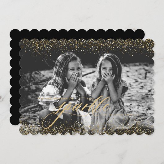 きらきら輝く ホリデーカード 招待状 (正面/裏面)