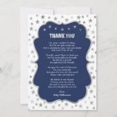 きらきら銀星 ネイビー少年 ありがとうメモ 招待状 (正面)