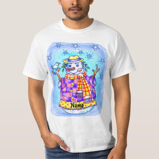 きらきら雪だるま  Tシャツ (正面)