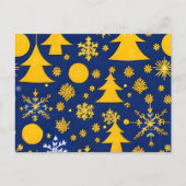 きらきら雪の結晶とツリーのフェスティバルカード シーズンポストカード (正面)