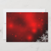 きらきら雪の結晶 赤いクリスマスパーティーの招待状 招待状 (裏面)