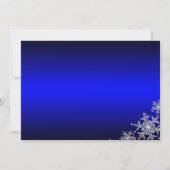 きらきら雪の結晶 青いクリスマスパーティー招待状 招待状 (裏面)