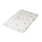 きらきら雪片3 -金ゴールドと白 – バスマット (アングル)