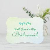 きらきら グラデーション ハート あなたは私のブライズメイドになってくれますか 招待状 (スタンド正面)