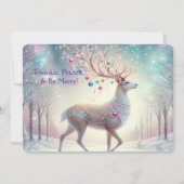 きらきら、ダンス＆ビーマリー 鹿のホリデーカード シーズンカード (正面)