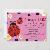 きらきら 赤い ランタン 黄色の 花 赤ちゃん歓迎 シャワー 招待状 (正面)