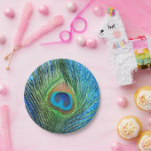 きらびやかで青い孔雀 ペーパープレート (パーティー)