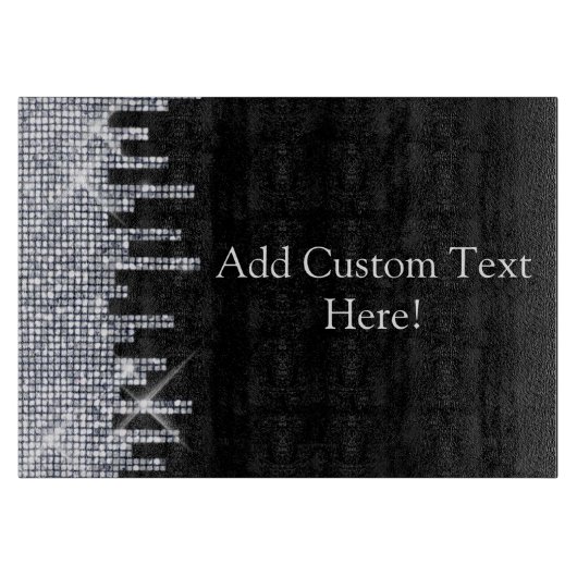 きらびやかで黒いですか銀製の魅力 カッティングボード (正面)