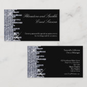 きらびやかで黒いですか銀製の魅力 名刺 (正面/裏面)